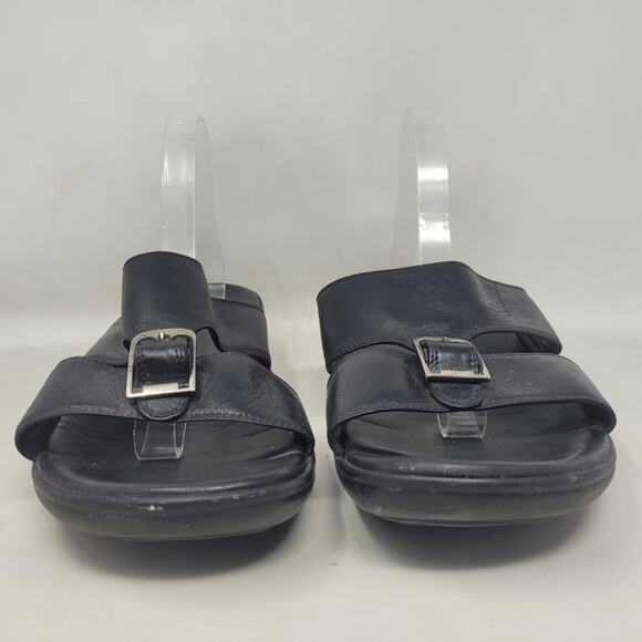 Bally Sandals Men US13 Black Leather Slides Buckle Slip On Comfort Italy Resort main image 12